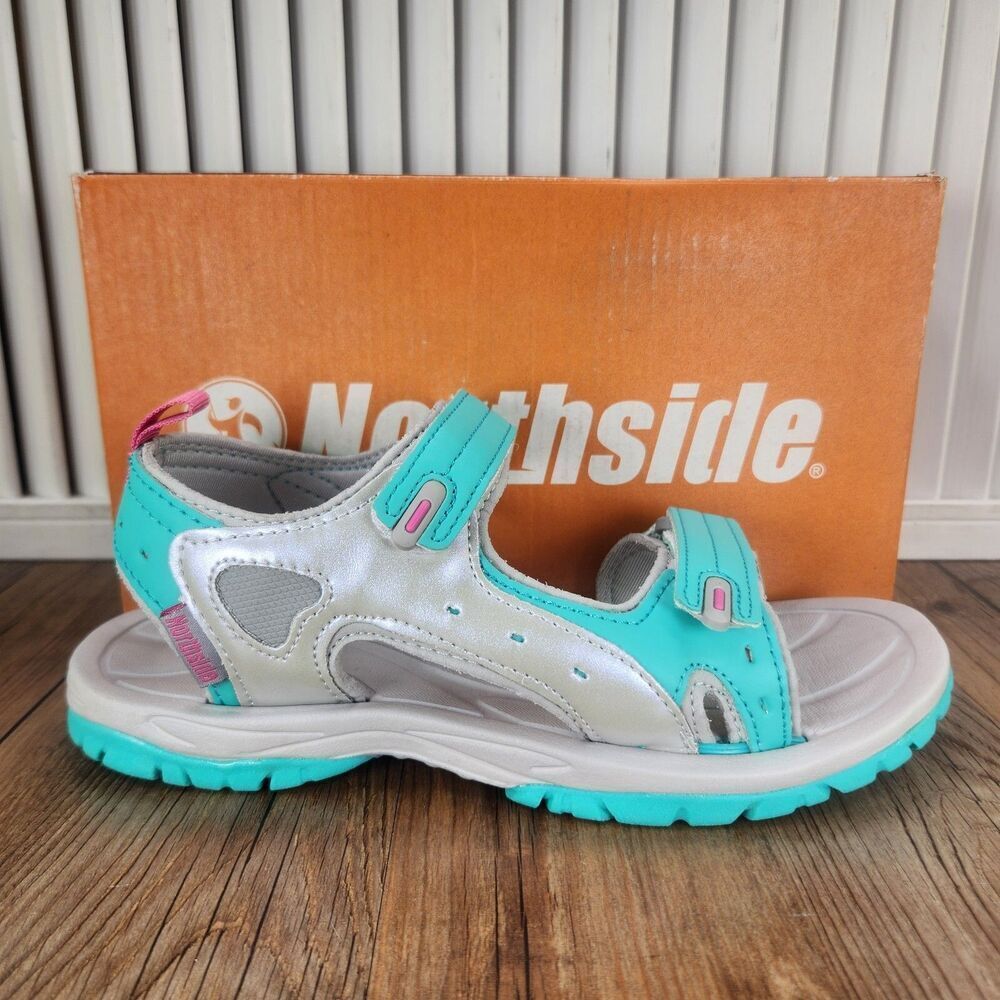 Northside Riverside II Sport Sandals Kid Sz 6 Gray Mint Green Hiking Beach Shoes